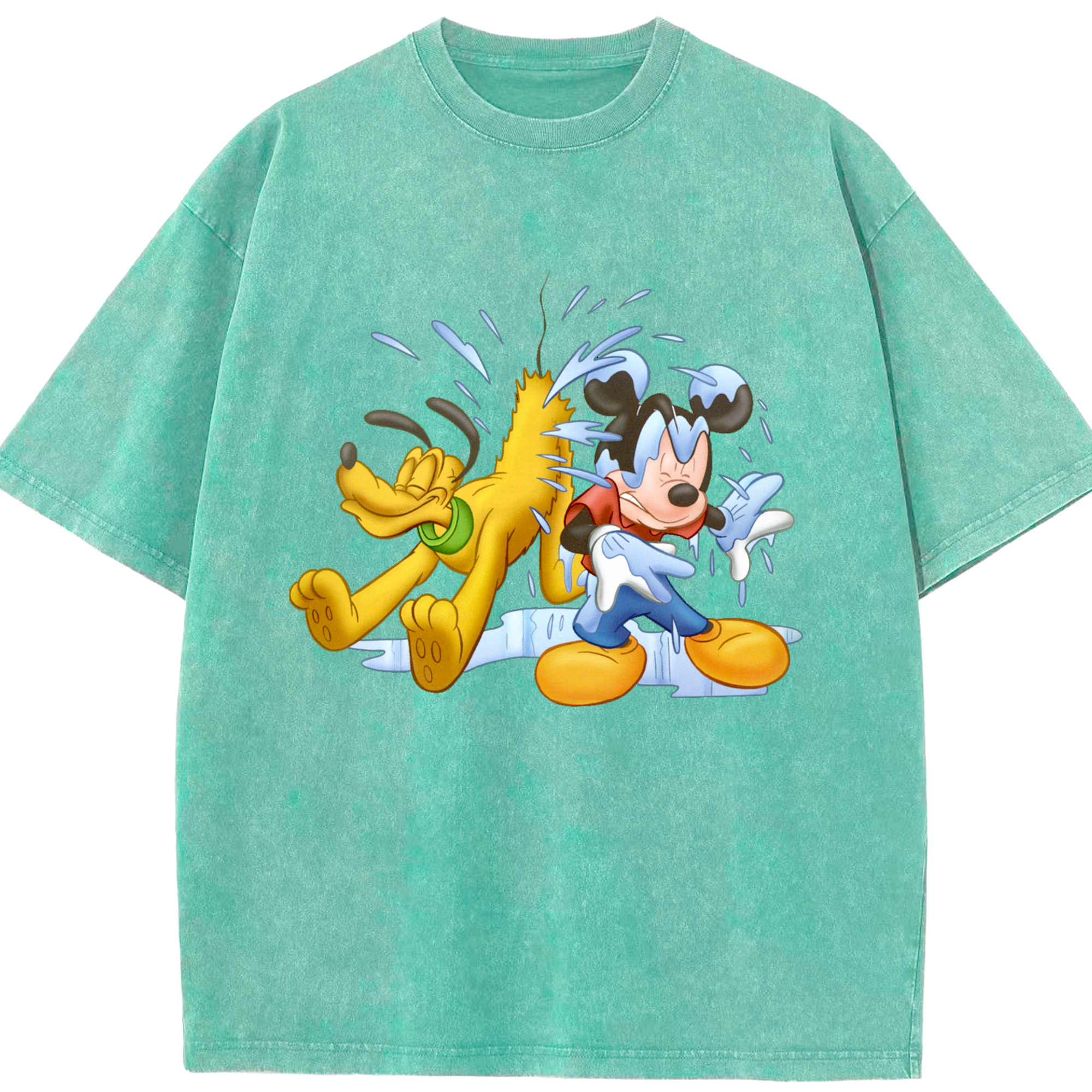（画像用） ミッキーマウス Mickey Mouse 綿100% ヴィンテージ風 半袖Tシャツ（フロントプリント）